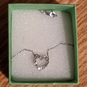Sterling silver diamond necklace